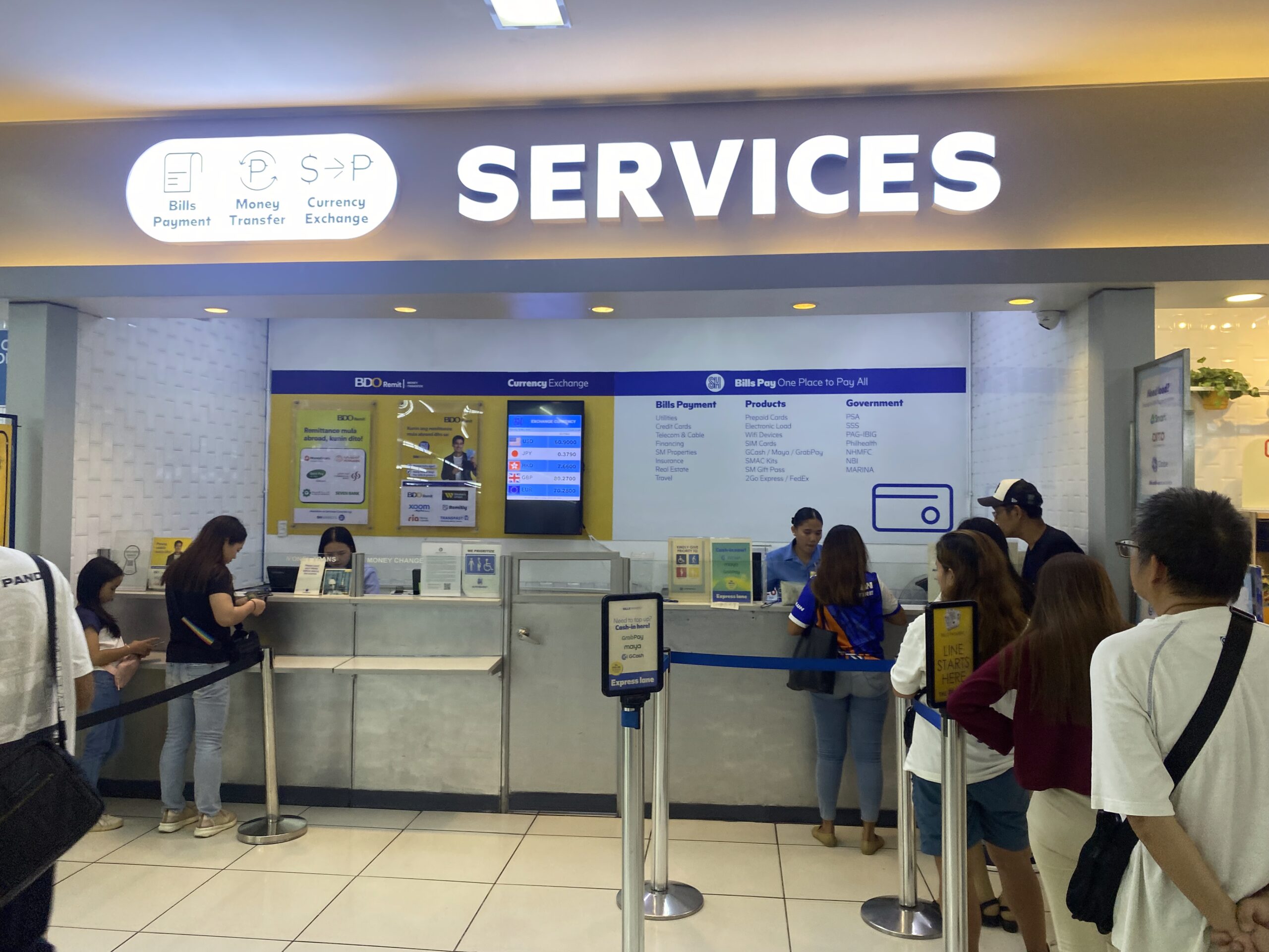 ダバオのおすすめ両替所 SM SERVICES