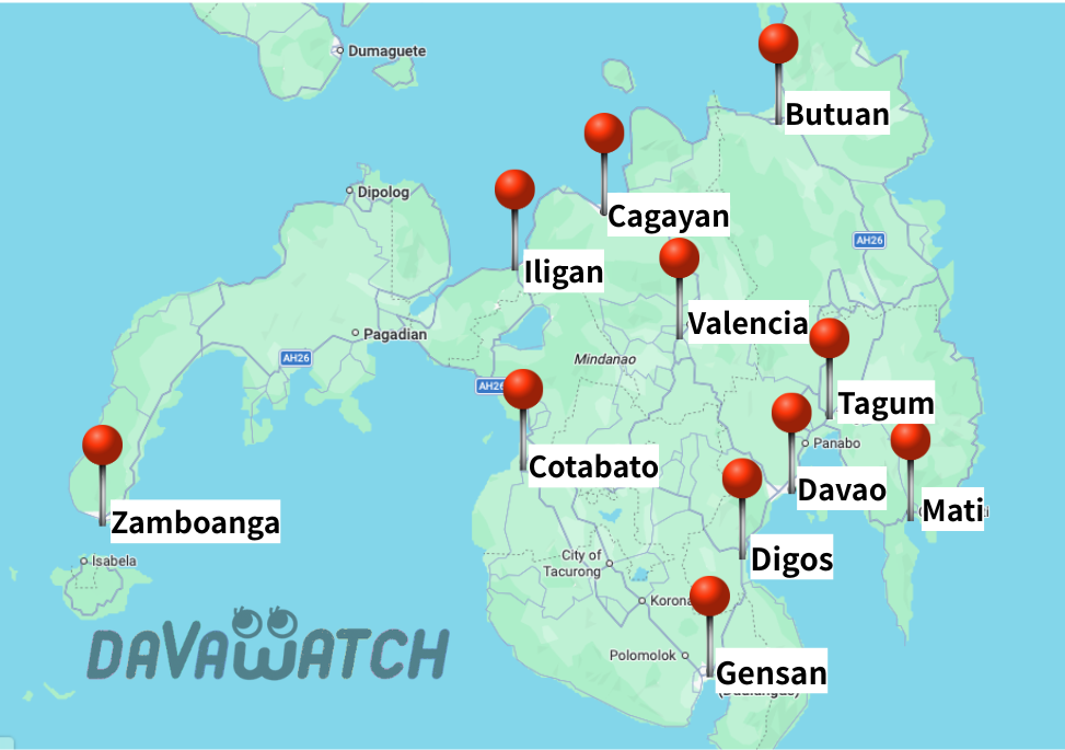 ミンダナオ 主要都市マップ
