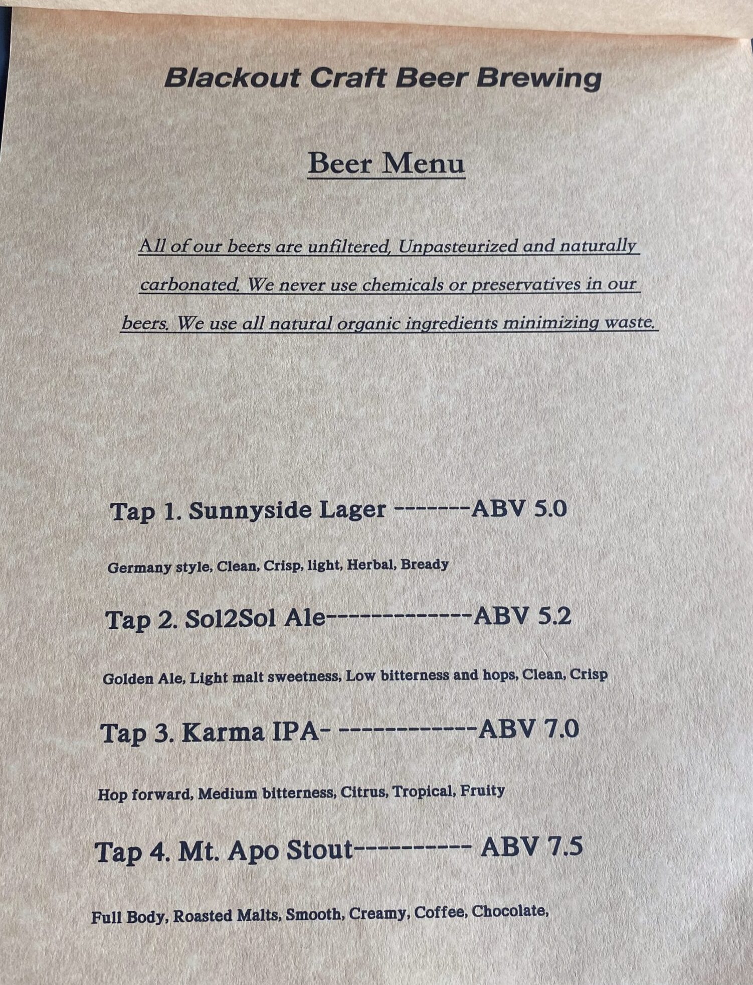 Blackout Craft Beer クラフトビール